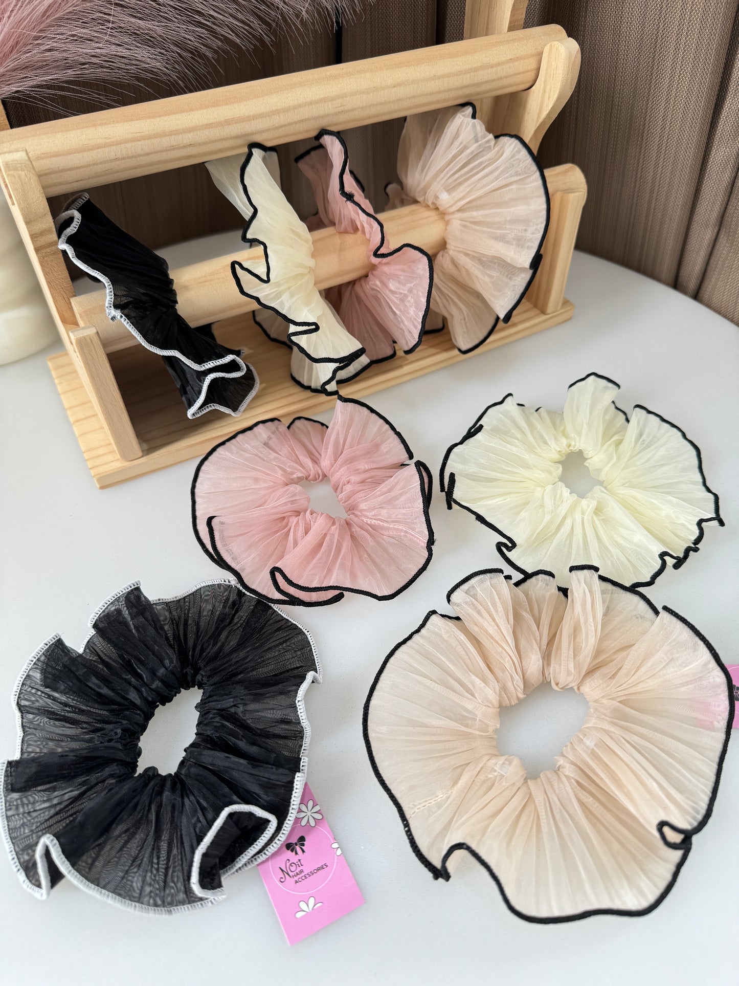 Mesh Ruffles Scrunchies