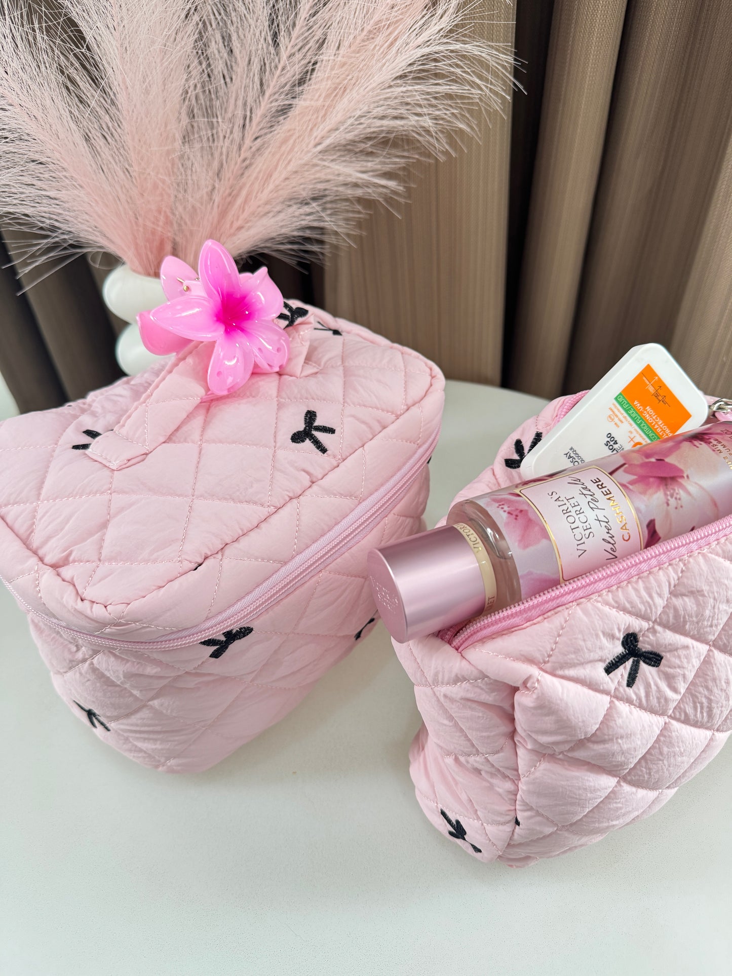 Pink Coquette Bow Storage Bag 19cm by 24cm by 7cm No Handle