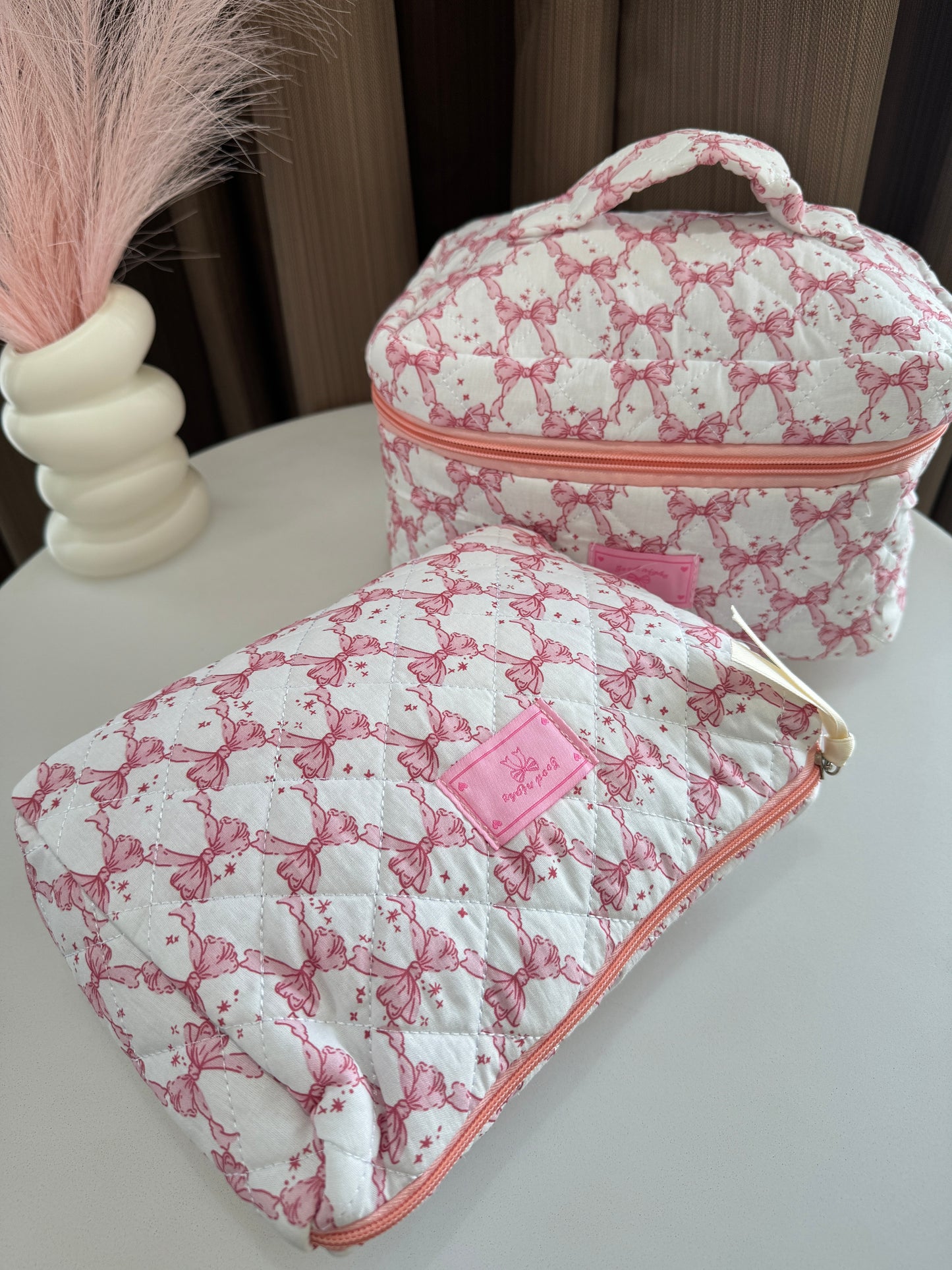 Pink Coquette Bow Storage Bag 19cm by 24cm by 7cm No Handle