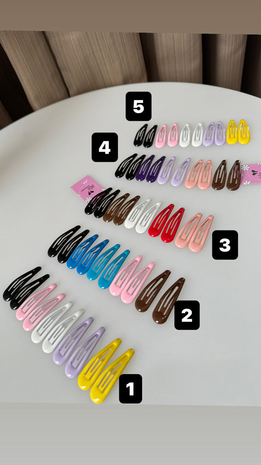 Snap Hair Clips Set of 10