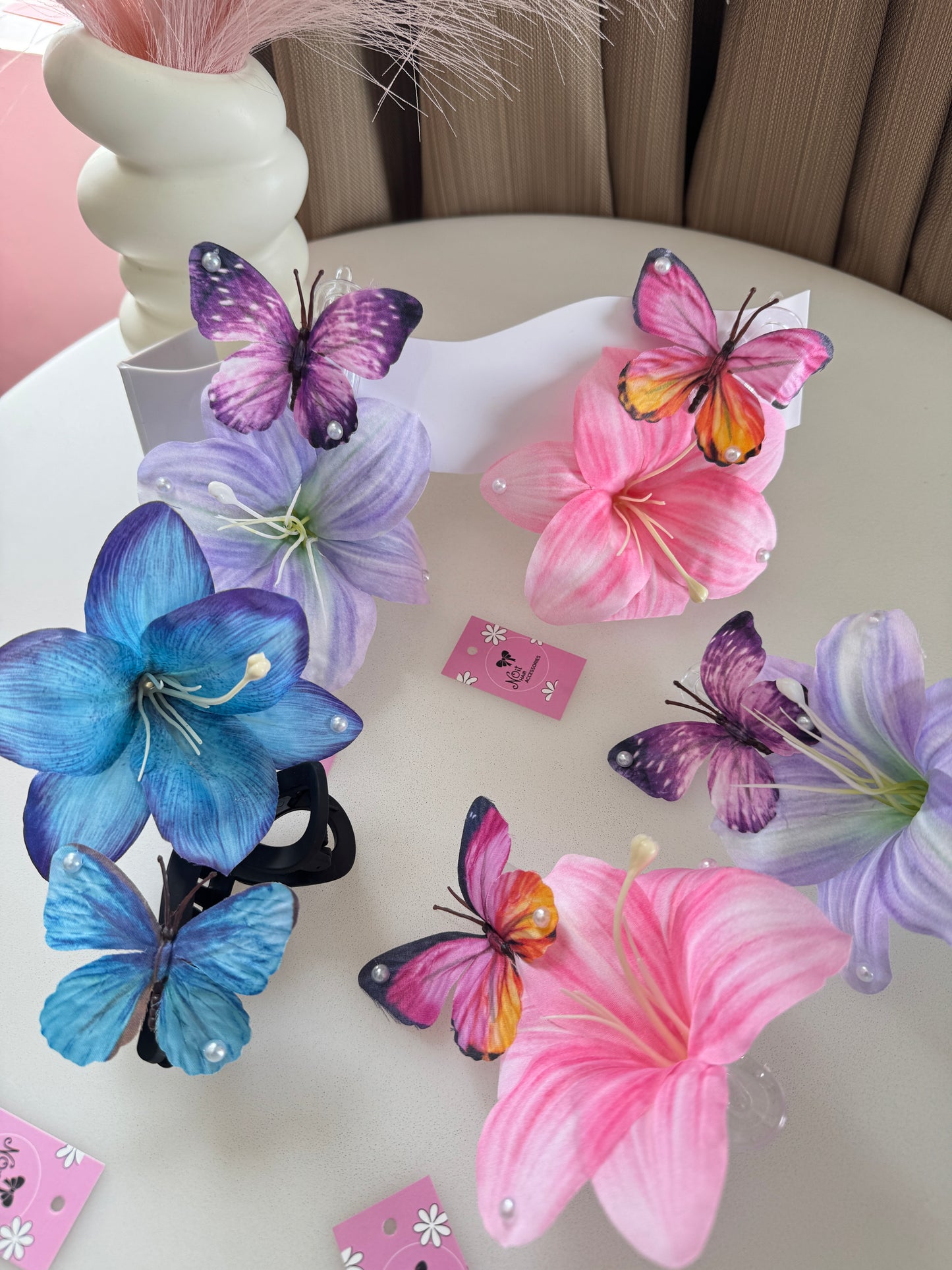 Lily and Butterfly Hair Clips