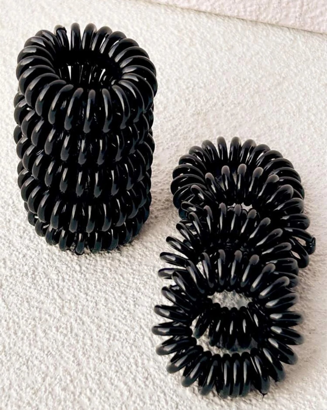 Spiral Hair ties pack of 5 Black