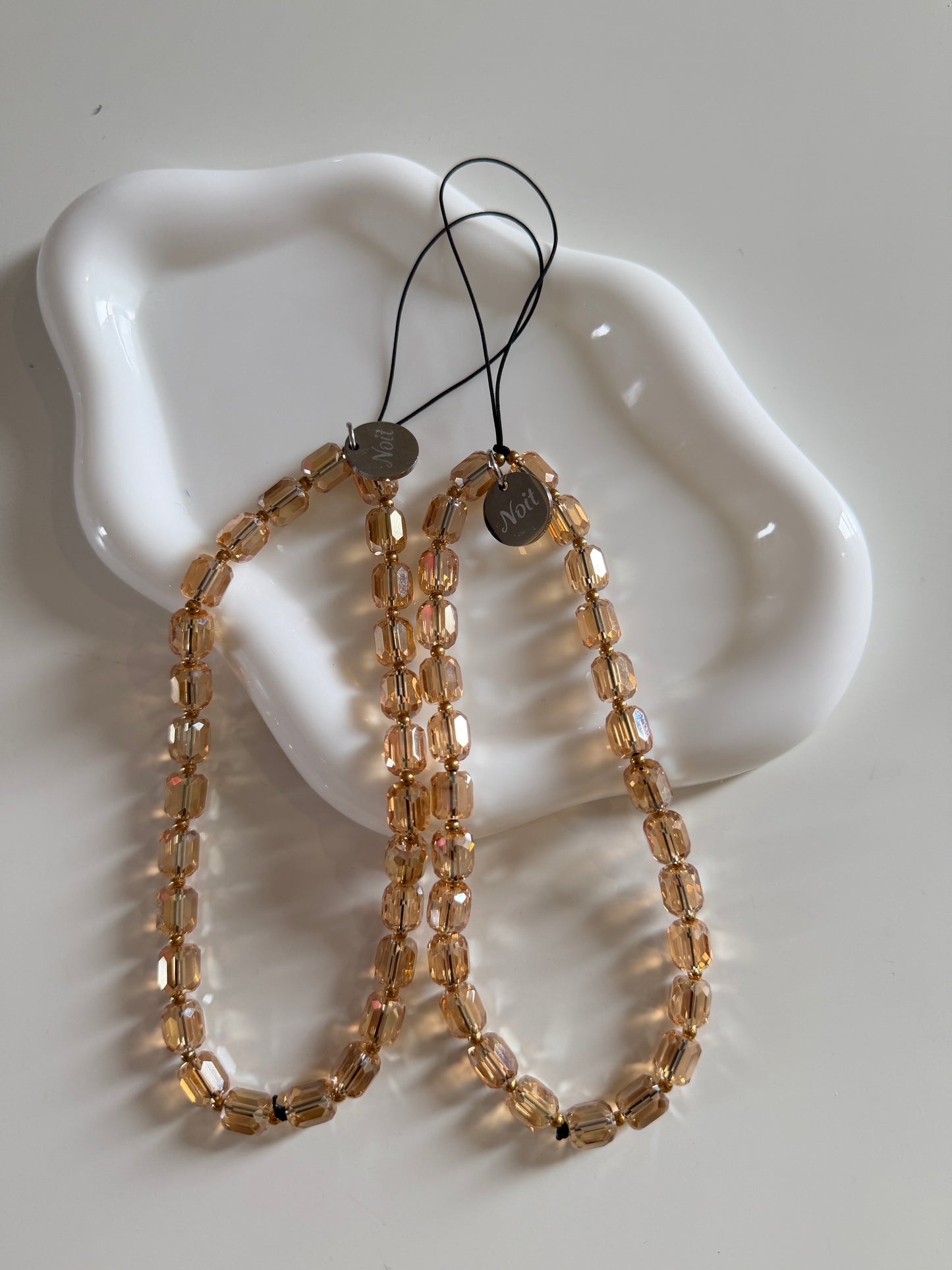 Golden Hour Crystal Beads Lanyard