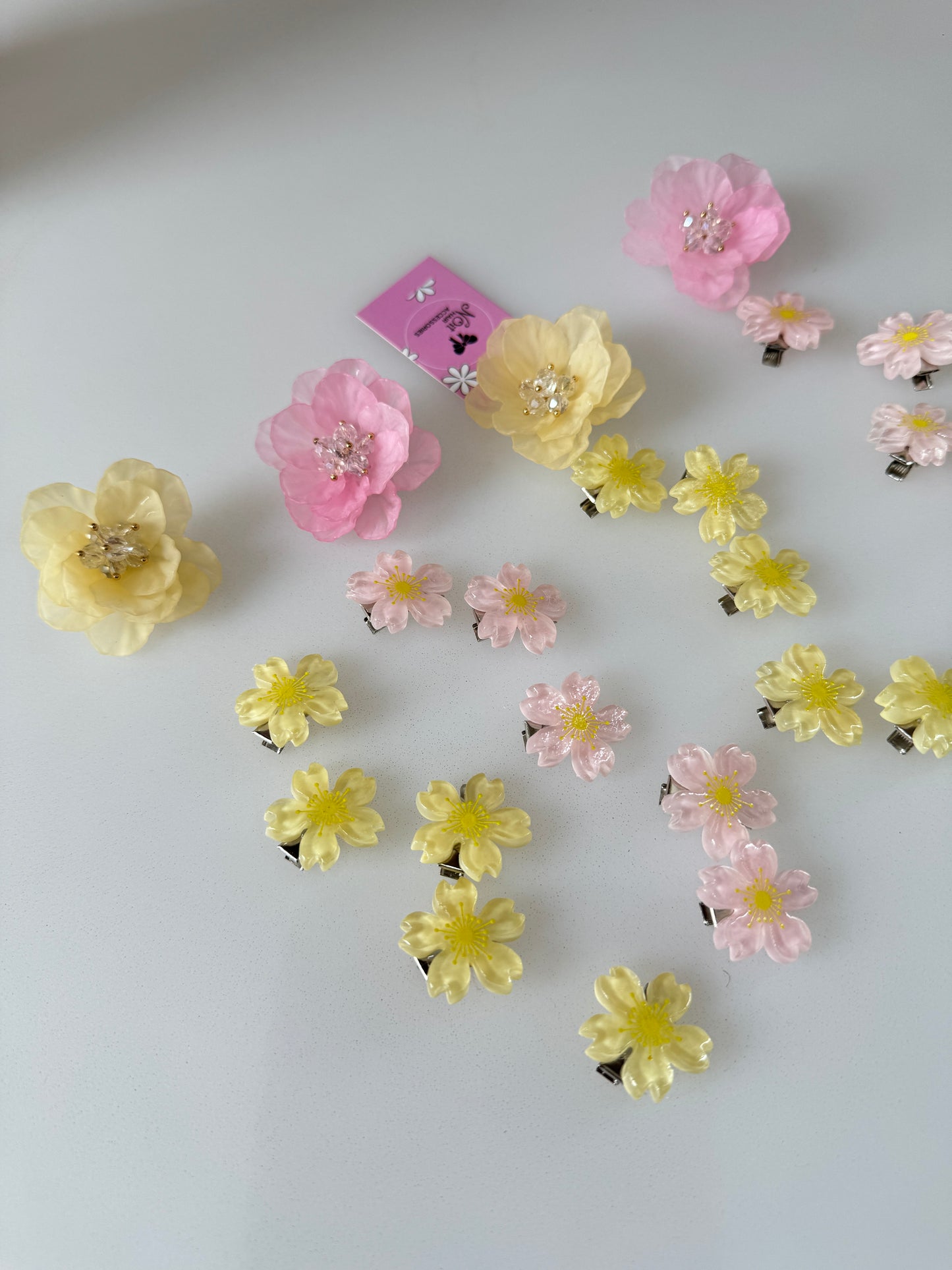 Acrylic Flower Hair Clip yellow