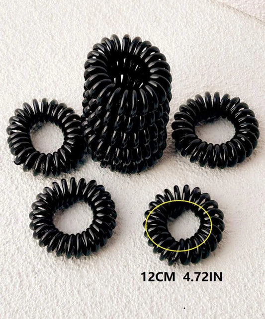 Spiral Hair ties pack of 5 Black