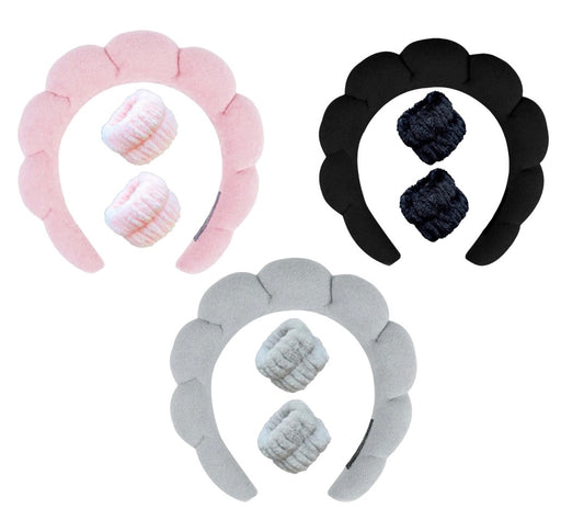 Skincare Headband and Wristband set