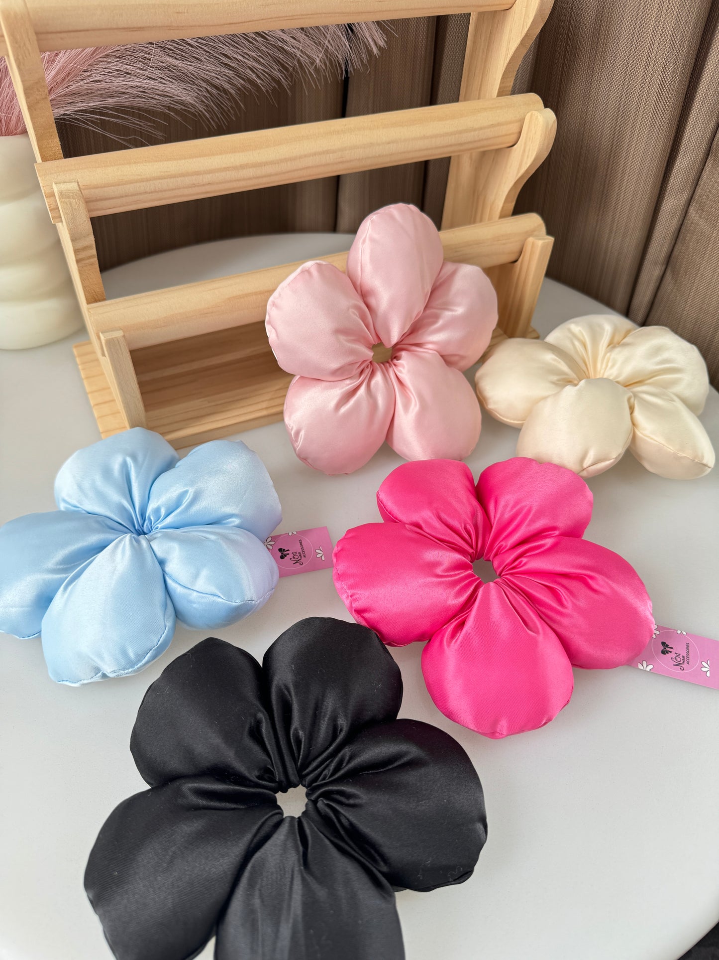 Plush Flower Scrunchies