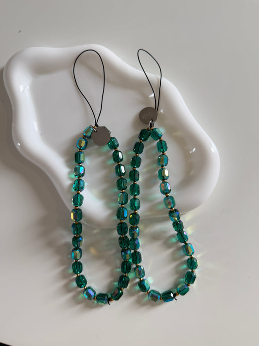 Emerald Crystal Beads Lanyard