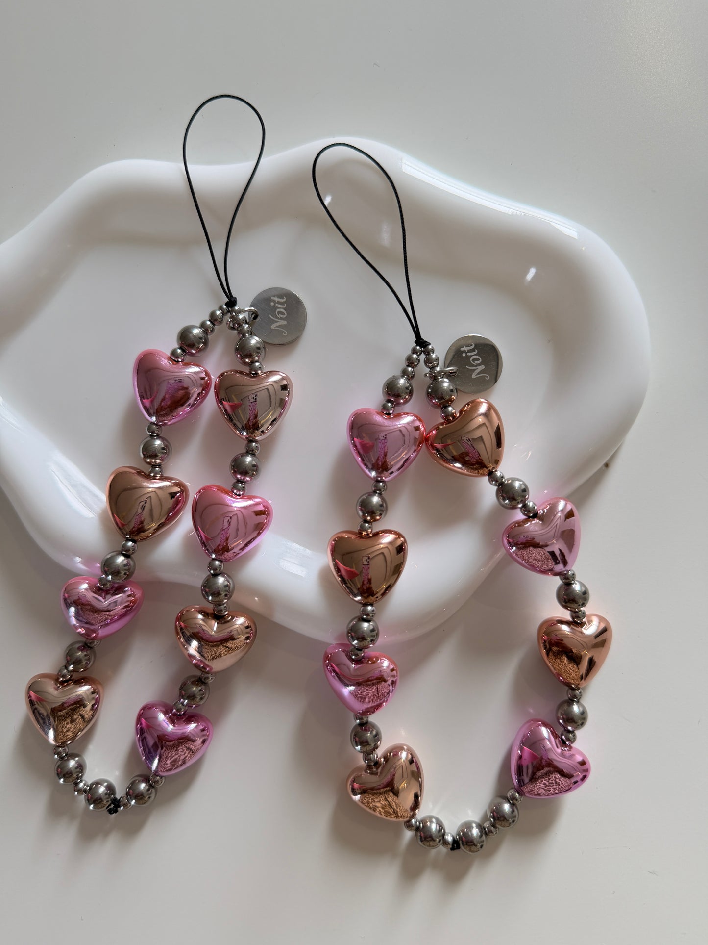 Bronze Blush Heart Lanyard