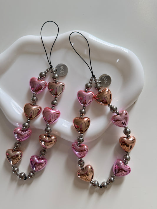 Bronze Blush Heart Lanyard