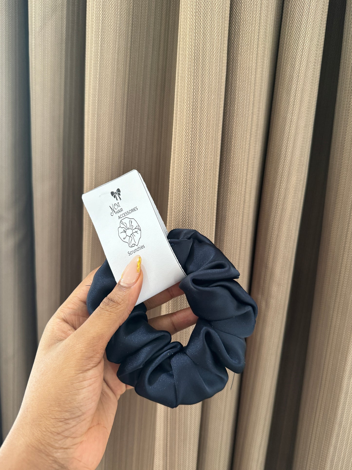 NOIT Silk Scrunchies Navy Blue