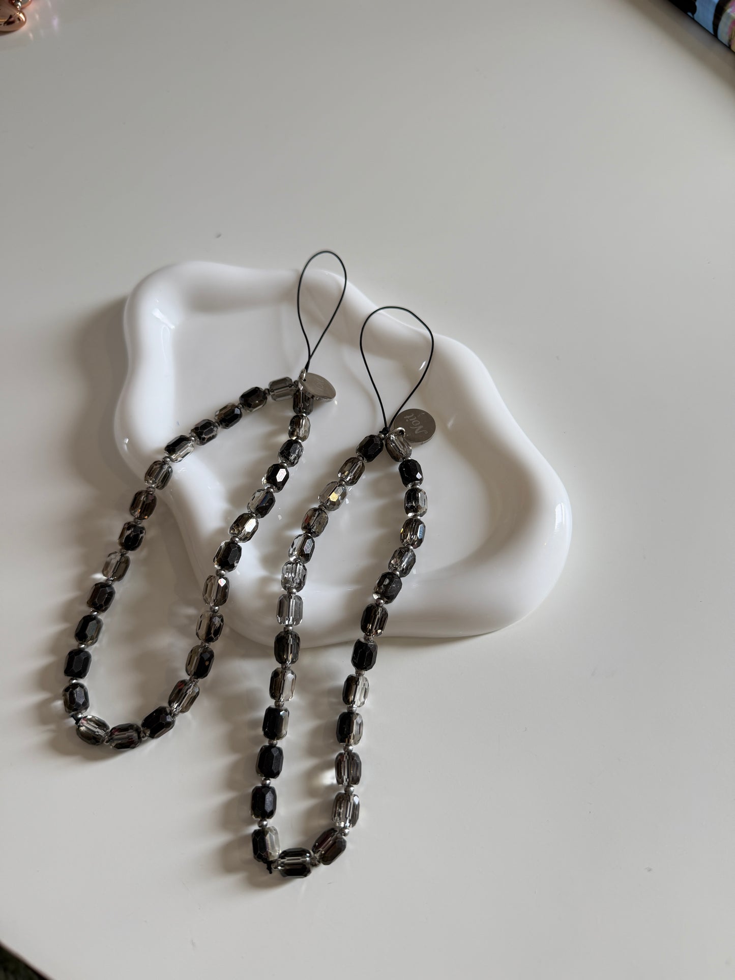 Midnight Crystal Beads Lanyard
