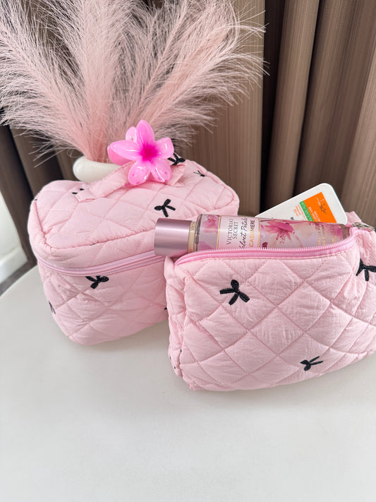Pink Coquette Bow Storage Bag 19cm by 24cm by 7cm No Handle