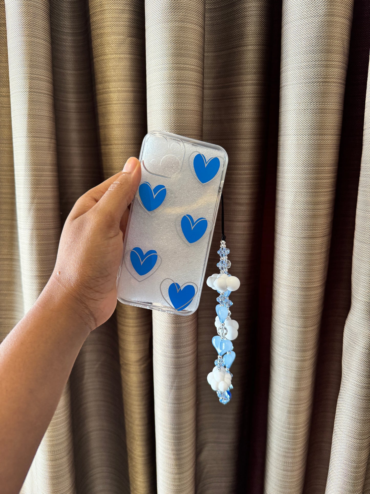 Blue and Silver Heart Phone Case