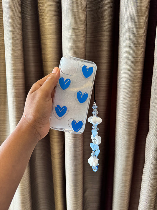 Blue and Silver Heart Phone Case