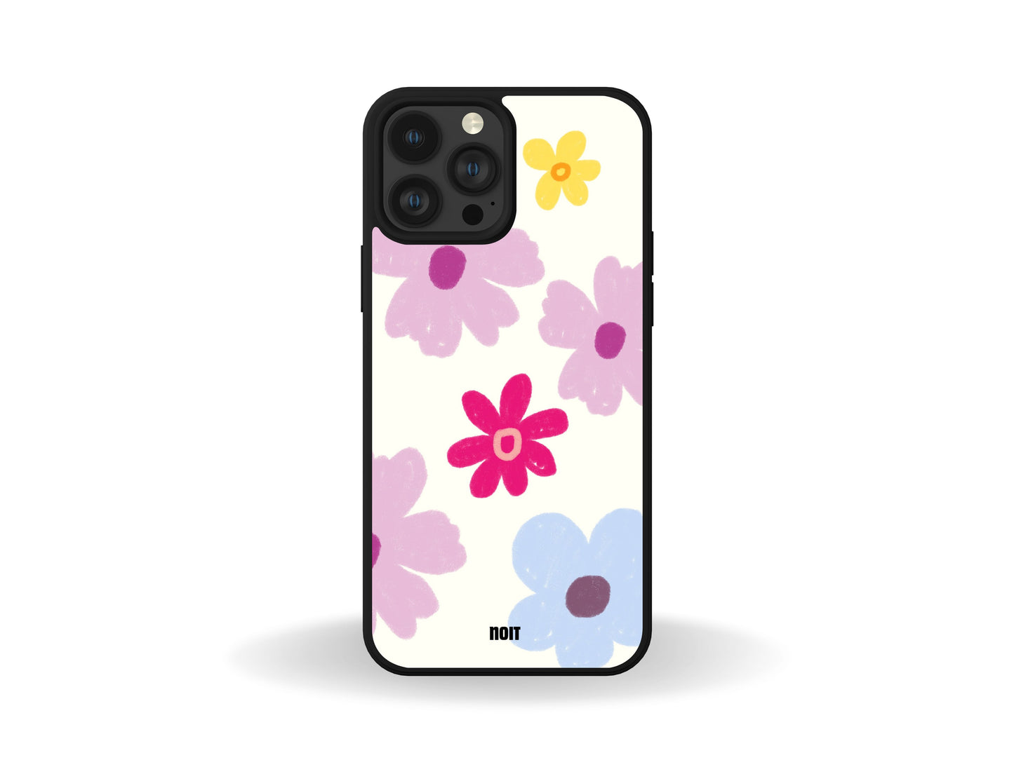 Scribble floral print phone case