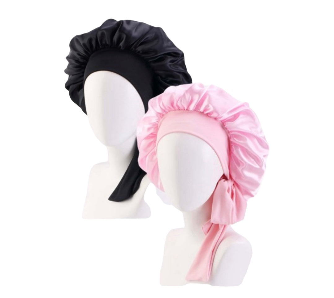 Large Silk Hair bonnet with Tie