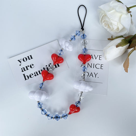 Cloud Heart Phone Lanyard Blue and Red(Sales was 5,000 now 3500)