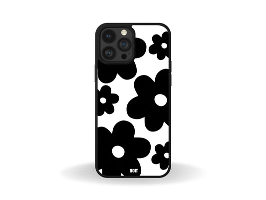 Black and white floral phone case