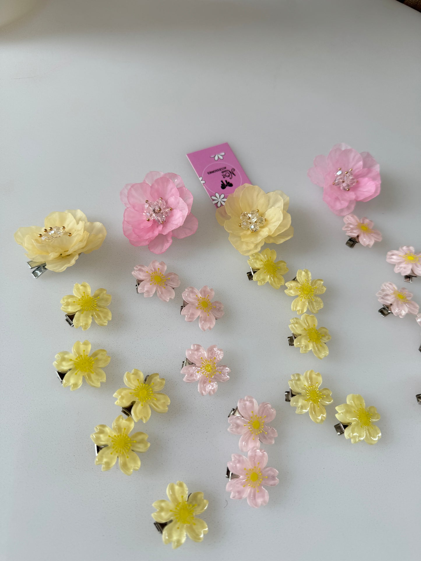 Acrylic Flower Hair Clip yellow