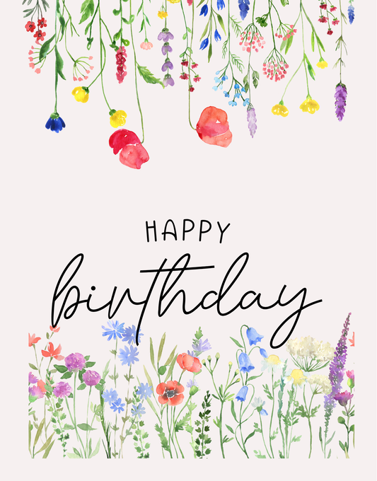 Flower Happy Birthday Gift Card