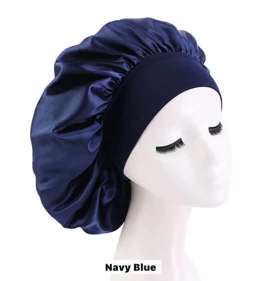 Regular Size Silk Hair Bonnet Navy Blue