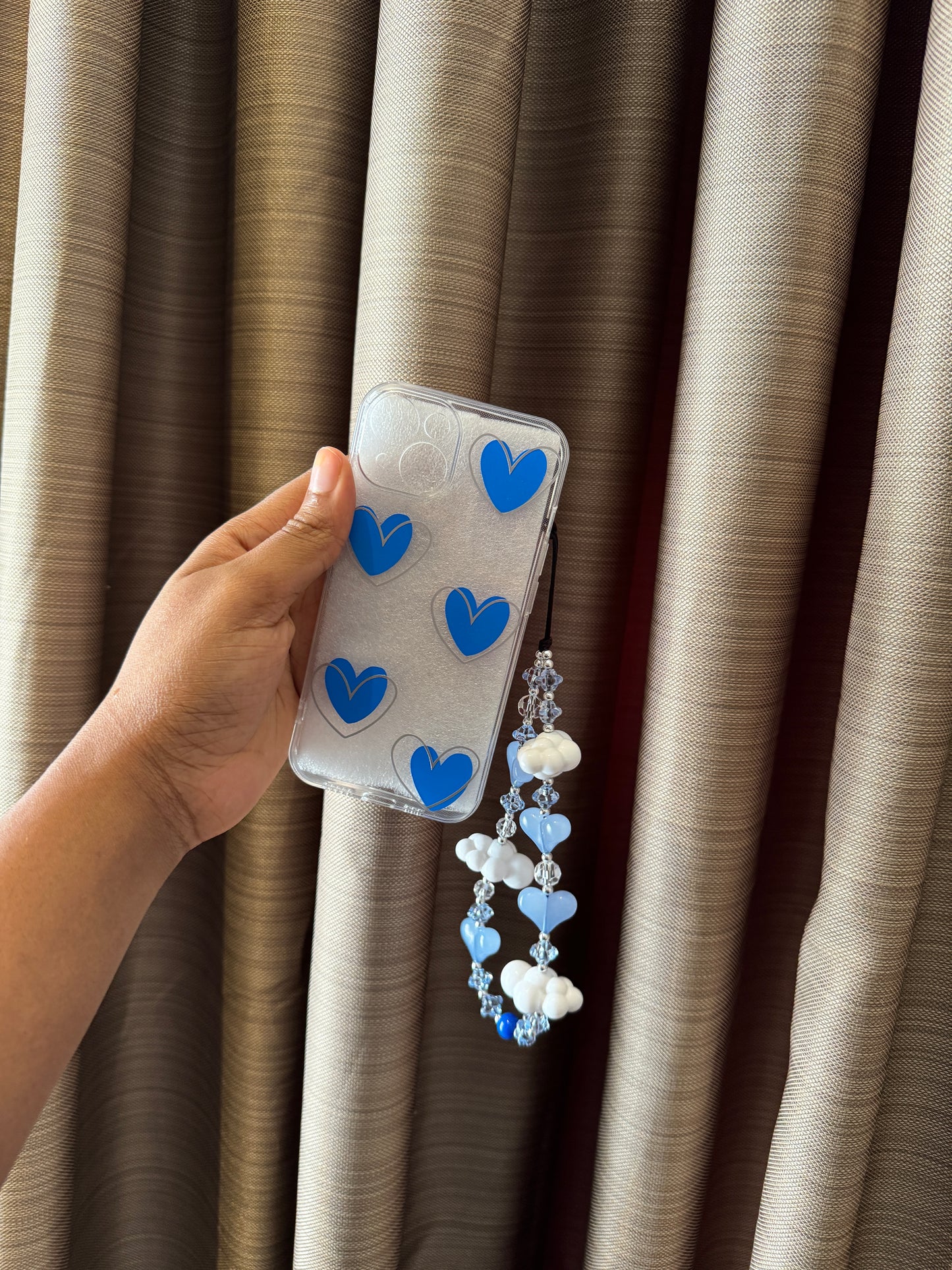 Blue and Silver Heart Phone Case