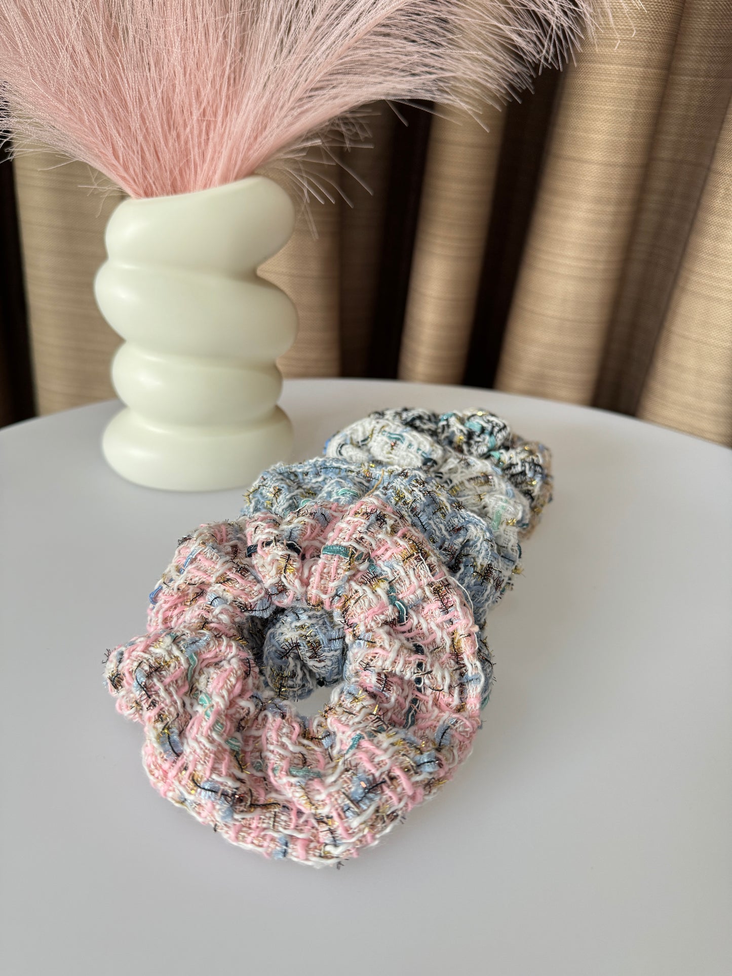 Plaid Fabric Scrunchies