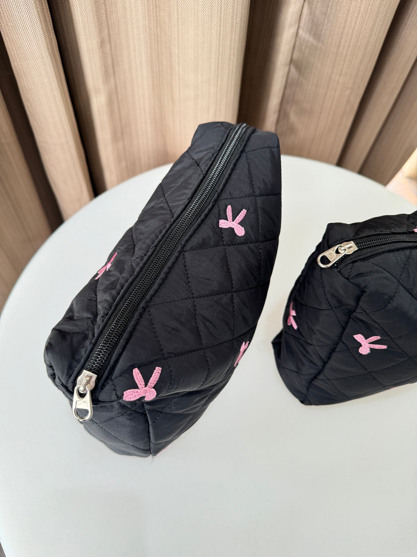 Black Coquette Bow Storage Bag 19cm by 24cm by 7cm No Handle