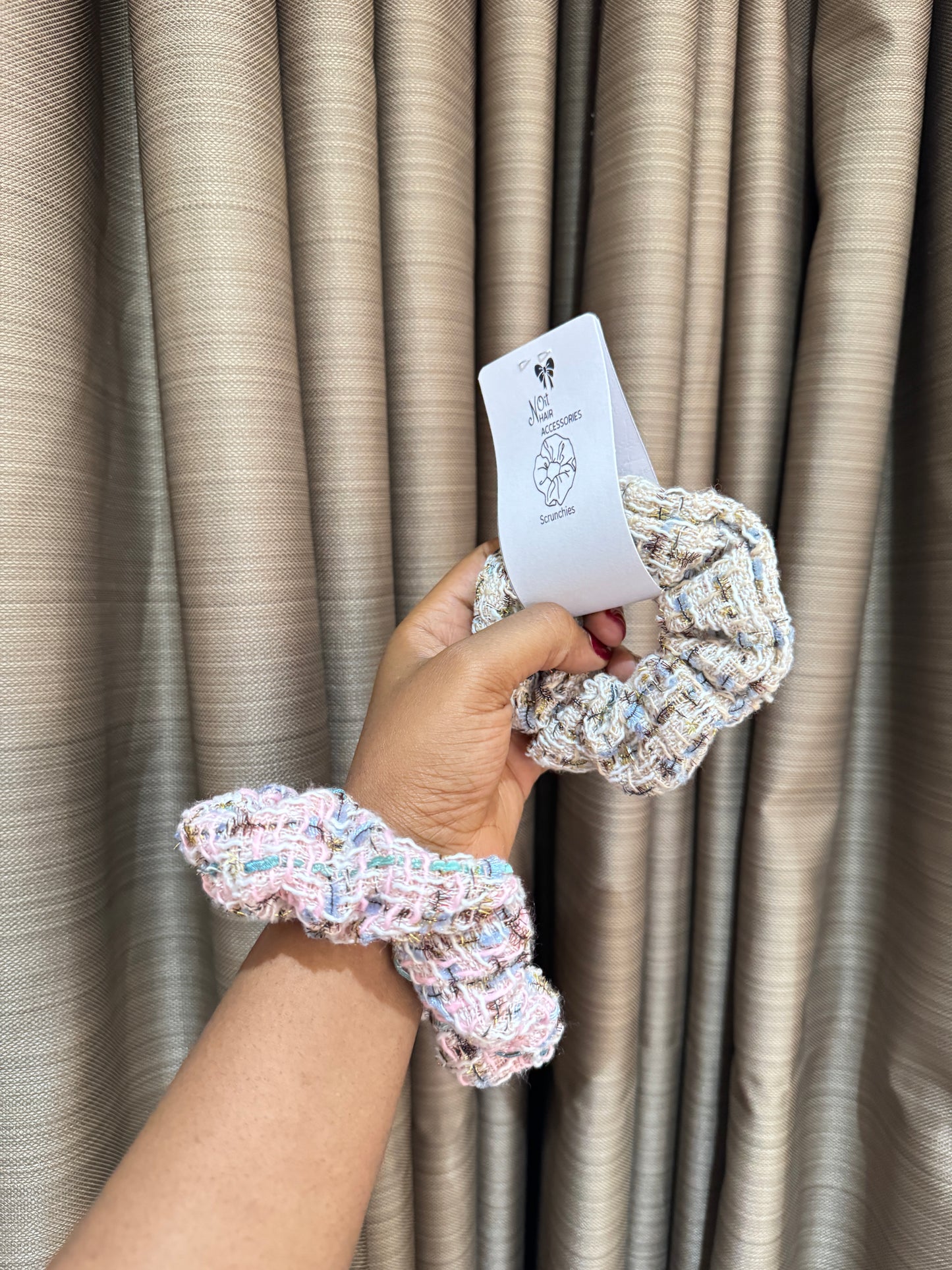 Plaid Fabric Scrunchies