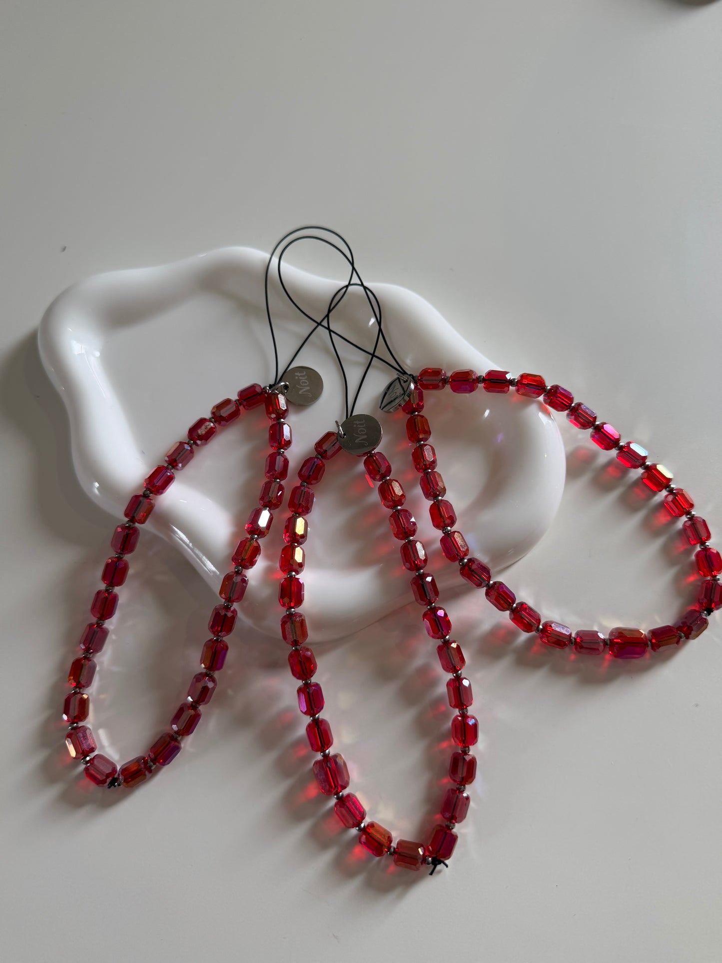 Cherry Crystal Beads Lanyard